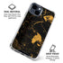Black and Gold Scattered Marble iPhone 15 Clear Case
