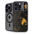 Black and Gold Scattered Marble iPhone 15 Pro Max Kickstand Case