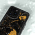 Black and Gold Scattered Marble iPhone 15 Pro Waterproof Case
