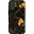 Black and Gold Scattered Marble iPhone 16 Plus Impact Case