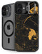 Black and Gold Scattered Marble iPhone 16 Plus Kickstand Case