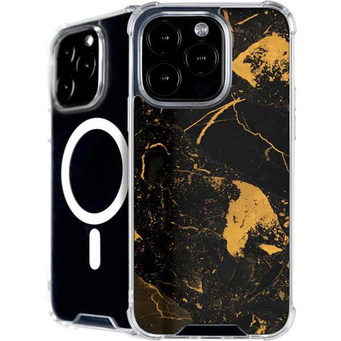 Black and Gold Scattered Marble iPhone 16 Pro MagSafe Case