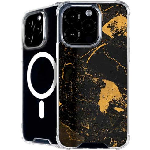 Black and Gold Scattered Marble iPhone 16 Pro Max MagSafe Case