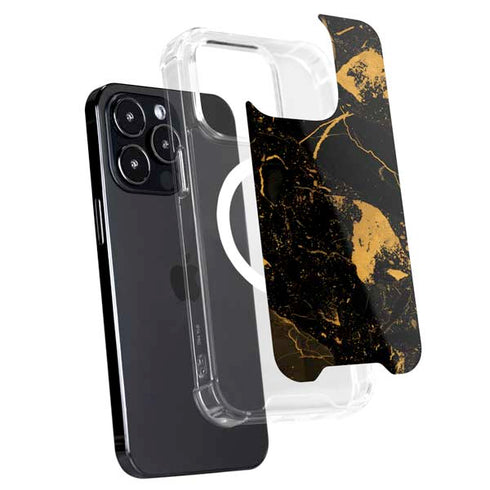 Black and Gold Scattered Marble iPhone 16 Pro Max MagSafe Case
