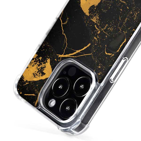 Black and Gold Scattered Marble iPhone 16 Pro Max MagSafe Case