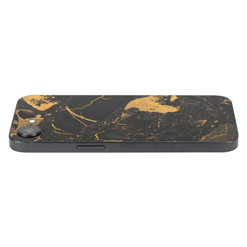 Black and Gold Scattered Marble iPhone 16e Skin