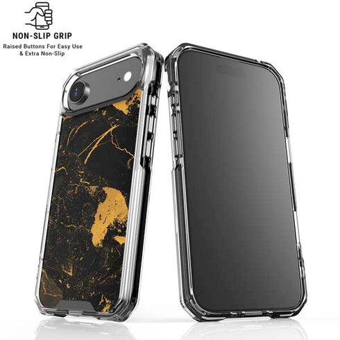 Black and Gold Scattered Marble iPhone 17 Air Clear Case