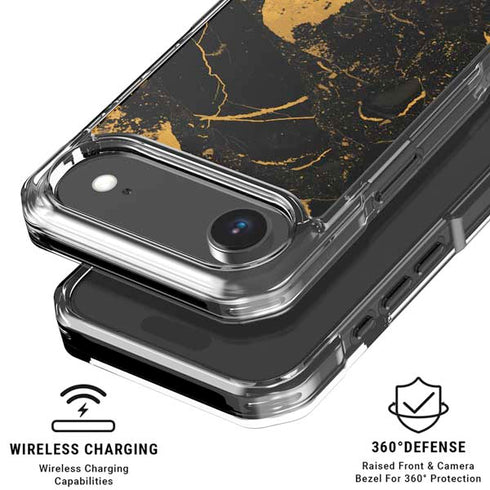 Black and Gold Scattered Marble iPhone 17 Air MagSafe Case