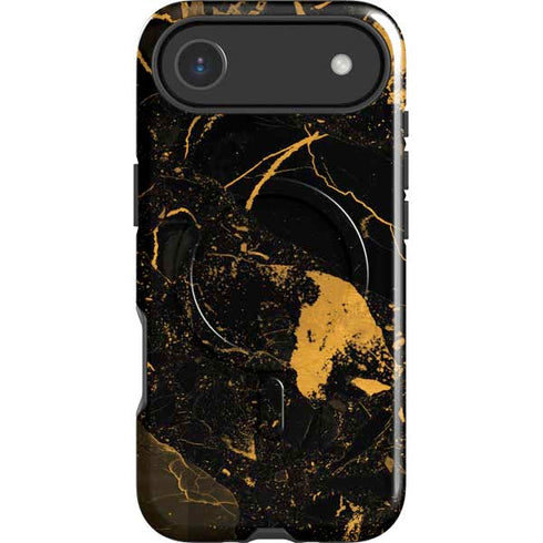 Black and Gold Scattered Marble iPhone 17 Air Magsafe Impact Case