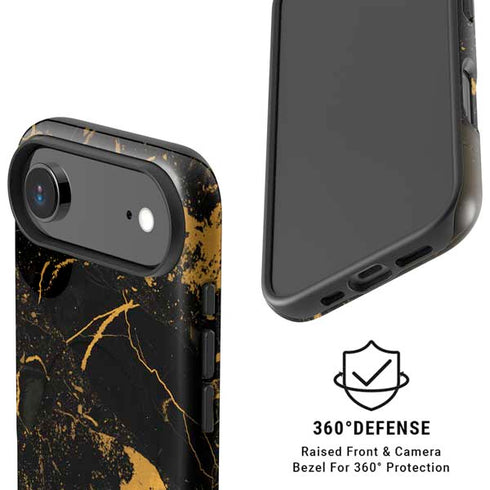 Black and Gold Scattered Marble iPhone 17 Air Magsafe Impact Case