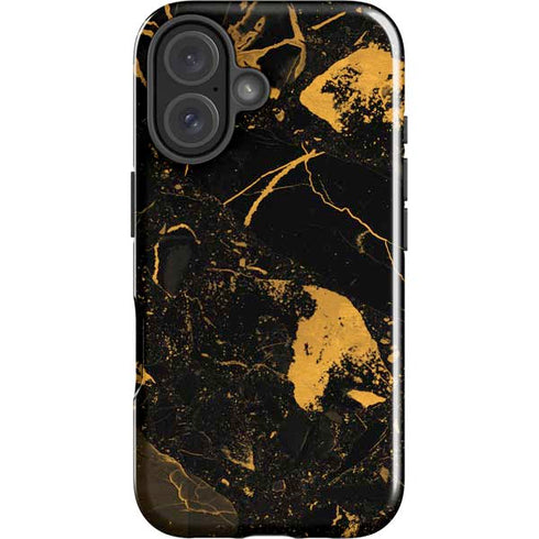 Black and Gold Scattered Marble iPhone 17 Impact Case