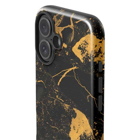 Black and Gold Scattered Marble iPhone 17 Impact Case