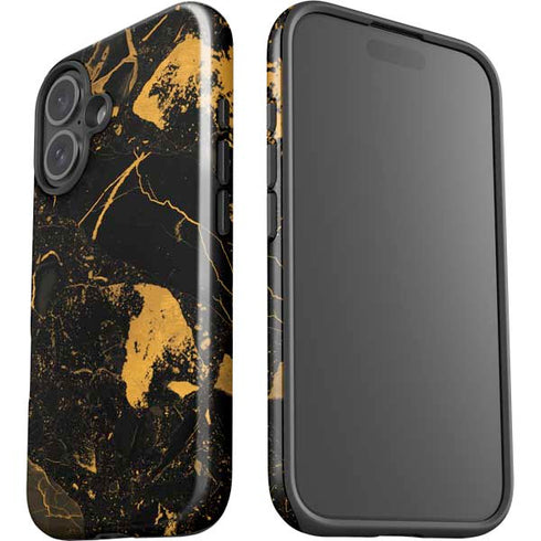 Black and Gold Scattered Marble iPhone 17 Impact Case