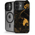 Black and Gold Scattered Marble iPhone 17 Kickstand Case