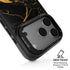Black and Gold Scattered Marble iPhone 17 Pro Kickstand Case