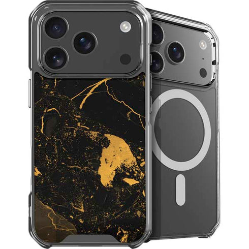 Black and Gold Scattered Marble iPhone 18 Pro MagSafe Case