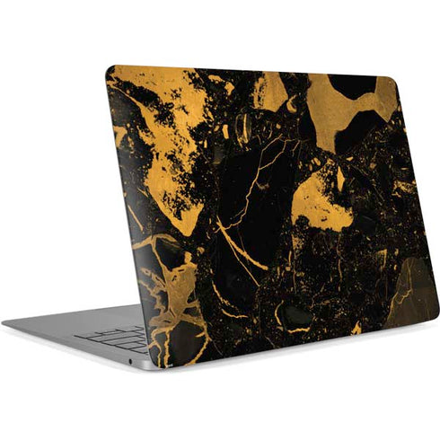 Black and Gold Scattered Marble Apple MacBook Air Skin