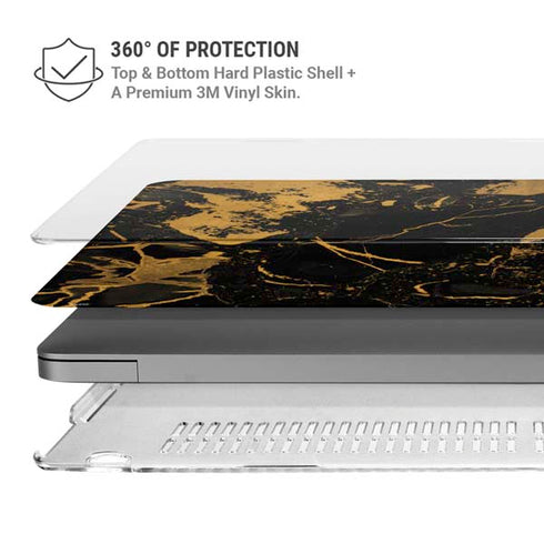 Black and Gold Scattered Marble MacBook Pro 14in (2021-24) Case plus Skin
