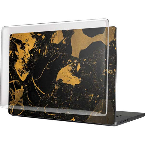 Black and Gold Scattered Marble MacBook Cases