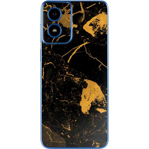 Black and Gold Scattered Marble Moto G Play 4G (2024) Skin