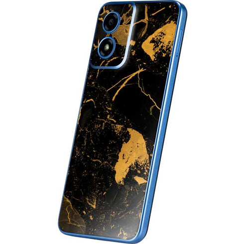 Black and Gold Scattered Marble Moto G Play 4G (2024) Skin