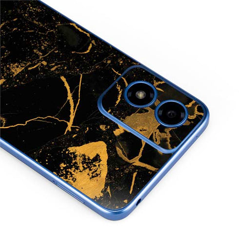 Black and Gold Scattered Marble Moto G Play 4G (2024) Skin