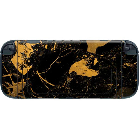 Black and Gold Scattered Marble Nintendo Switch 2 (2025) with Joy-Con Skin