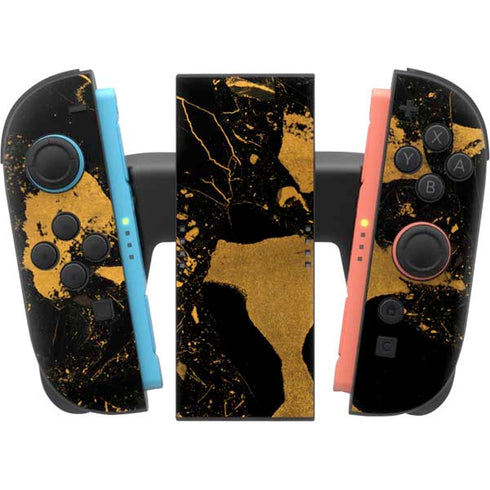 Black and Gold Scattered Marble Nintendo Switch 2 (2025) Joy-Con Controller Skin