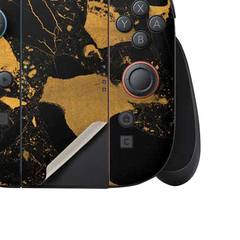 Black and Gold Scattered Marble Nintendo Switch 2 (2025) Joy-Con Controller Skin
