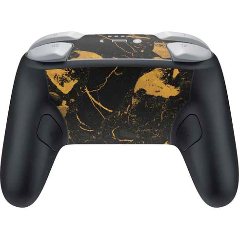 Black and Gold Scattered Marble Nintendo Switch 2 (2025) Pro Controller Skin