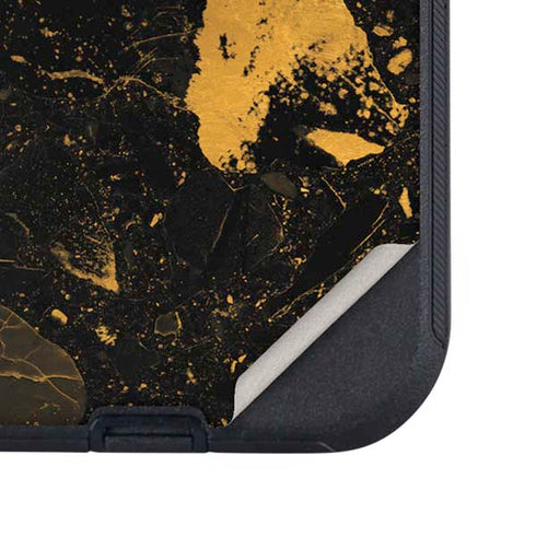 Black and Gold Scattered Marble Otterbox Defender iPhone Skin