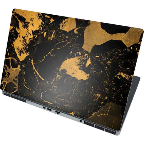 Black and Gold Scattered Marble Dell Precision Skin