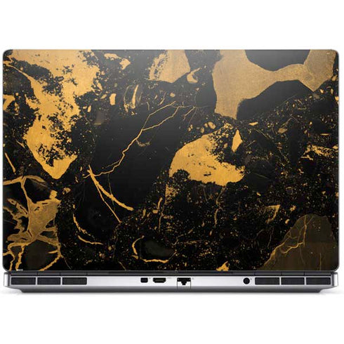 Black and Gold Scattered Marble Dell Precision Skin