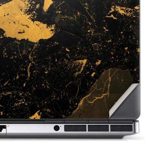 Black and Gold Scattered Marble Dell Precision Skin