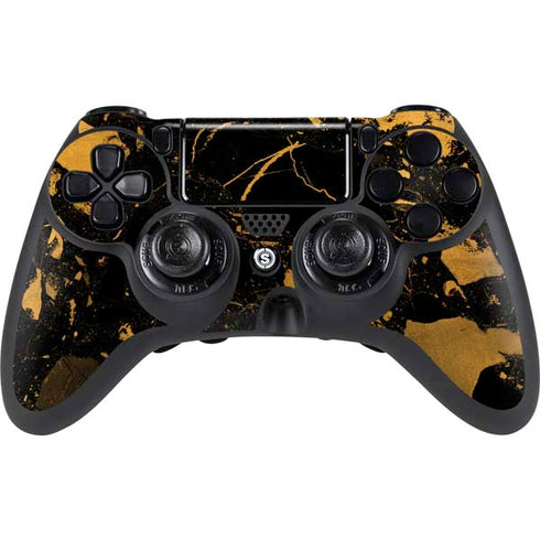 Black and Gold Scattered Marble PlayStation PS4 Skins