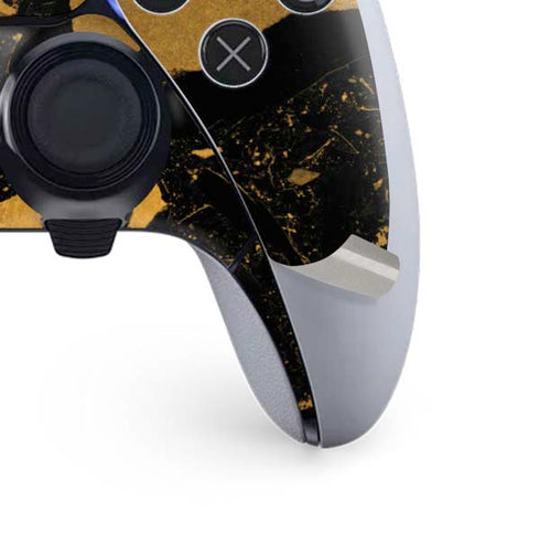 Black and Gold Scattered Marble PS5 DualSense Edge Pro Controller Skin