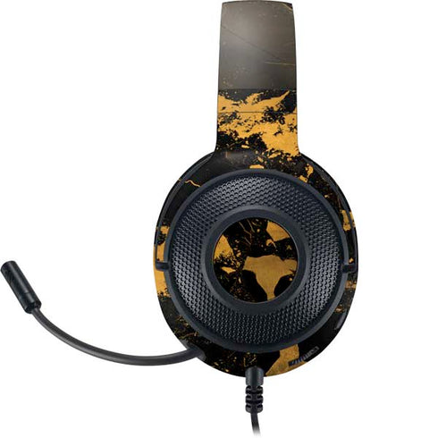 Black and Gold Scattered Marble Razer Kraken X Skin