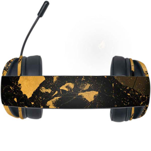 Black and Gold Scattered Marble Razer Kraken X Skin