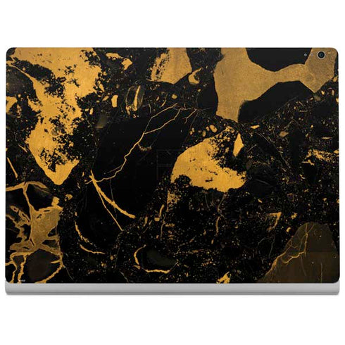 Black and Gold Scattered Marble Surface Book 2 15in Skin
