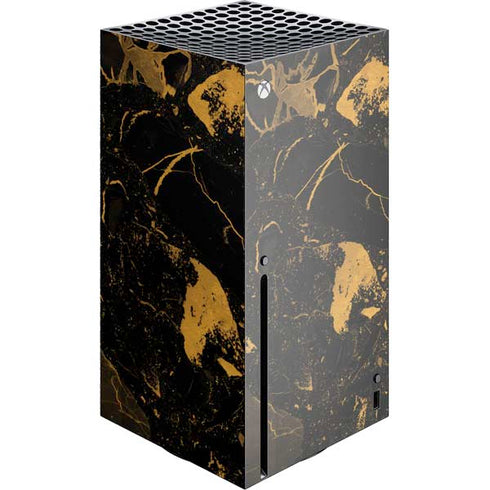 Black and Gold Scattered Marble Xbox Series X Skins