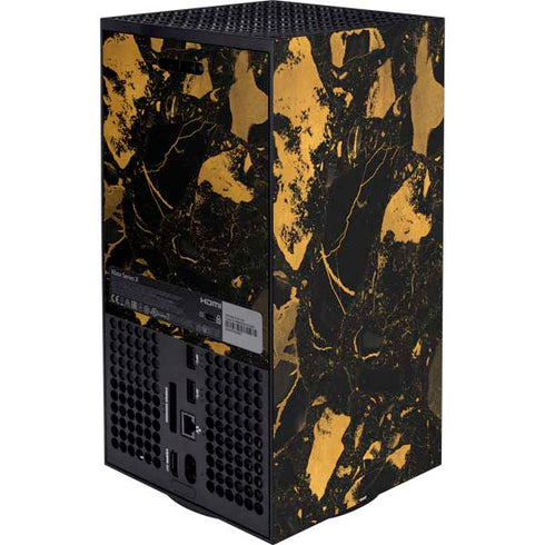 Black and Gold Scattered Marble XBox Series X Digital Edition Bundle Skin