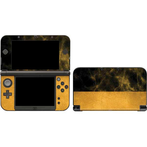 Black and Gold Split Marble Nintendo Skins