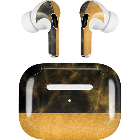 Black and Gold Split Marble AirPods Skins