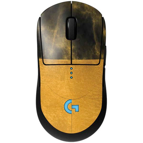 Black and Gold Split Marble G Pro Wireless Gaming Mouse Skin