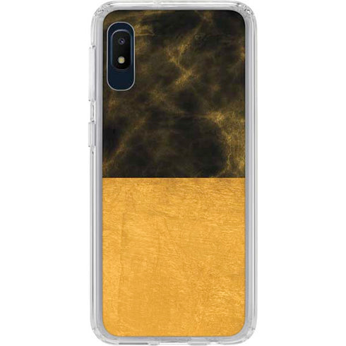 Black and Gold Split Marble Galaxy Cases