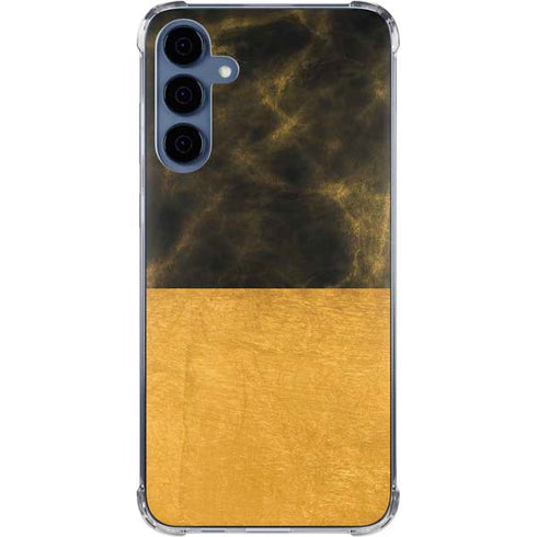 Black and Gold Split Marble Galaxy A35 5G Clear Case