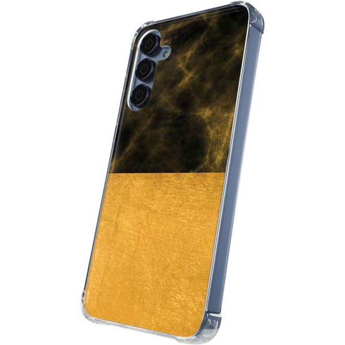 Black and Gold Split Marble Galaxy A35 5G Clear Case