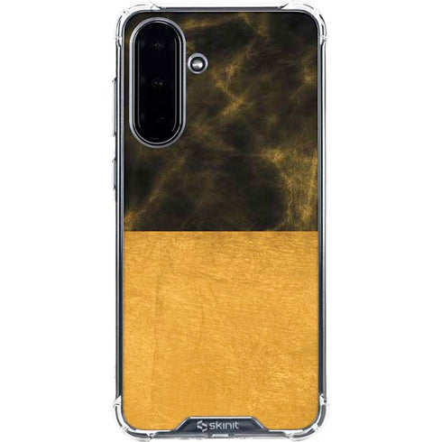 Black and Gold Split Marble Galaxy A36 5G Clear Case