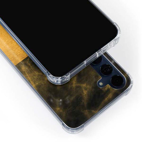Black and Gold Split Marble Galaxy A55 5G Clear Case