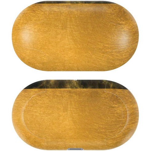 Black and Gold Split Marble Galaxy Buds Plus Skin